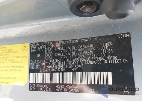2004 Lexus Rx 330 from USA, damaged, VIN 2T2GA31U34C012102